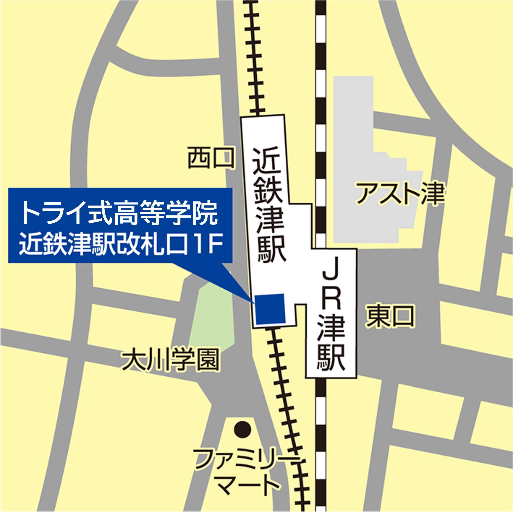津駅前の地図