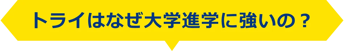 トライはなぜ大学進学に強いの？