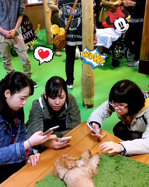 動物王国 三人で写真