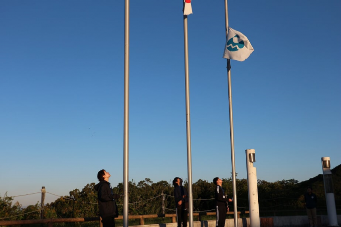 林間学校朝のつどい1