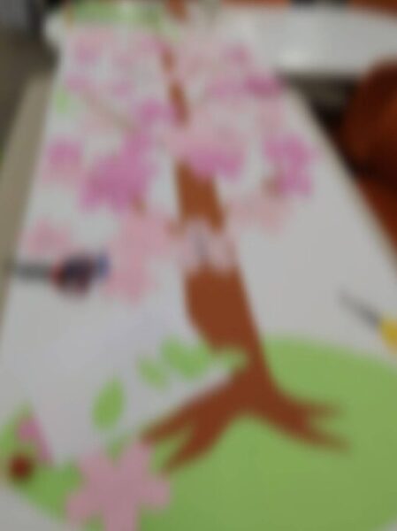 桜の木の掲示物