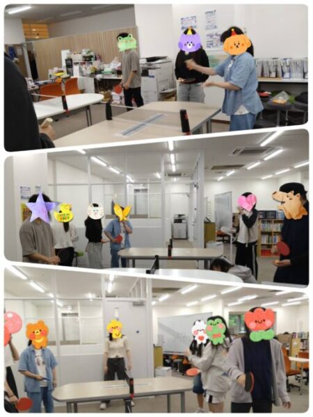 卓球をする様子