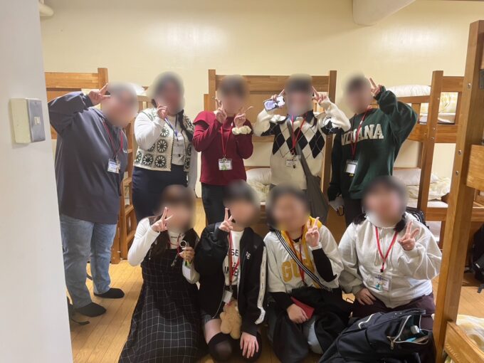 宿泊部屋での写真